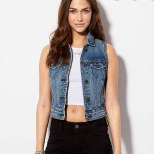 NEW American Eagle Denim Button Vest S